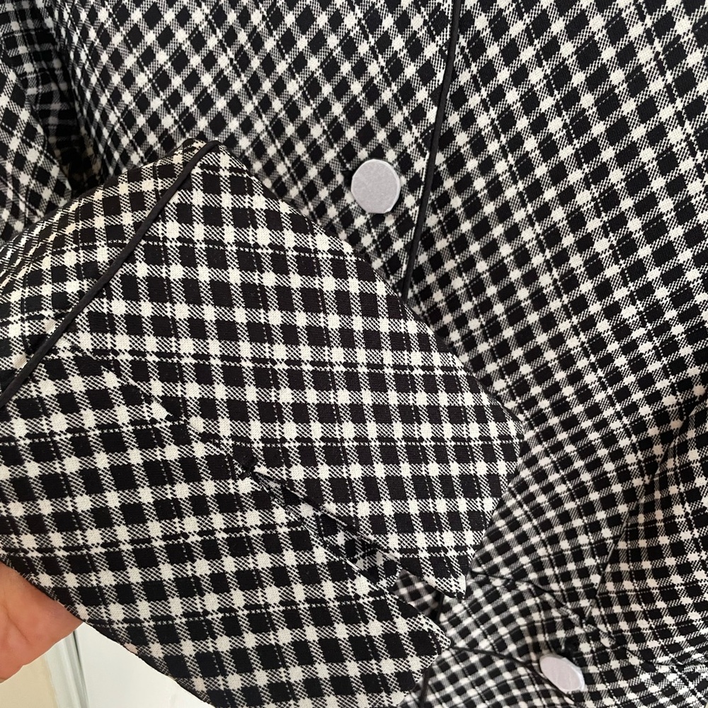 SPANX Black & White Gingham Cropped Jacket Blazer Size M‎ Quiet Luxury old money - Picture 10 of 10